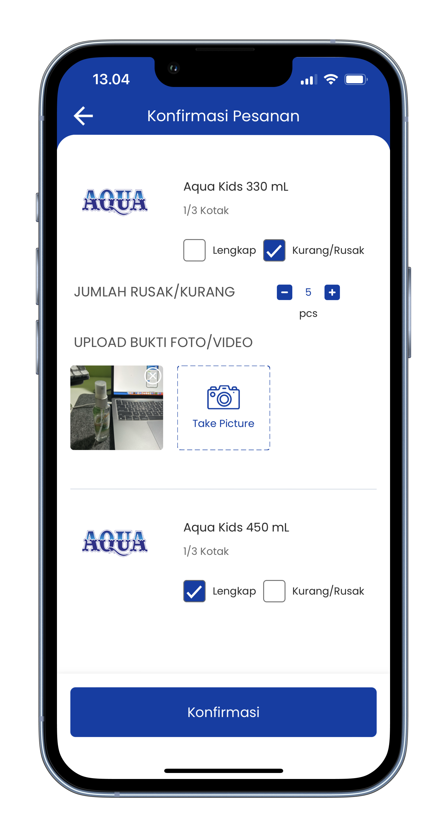 Mitra AQUA account screen