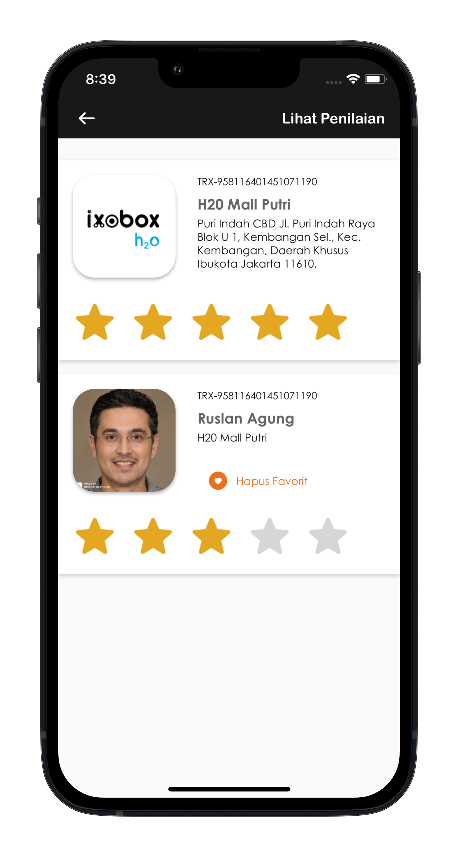Ixobox profile screen