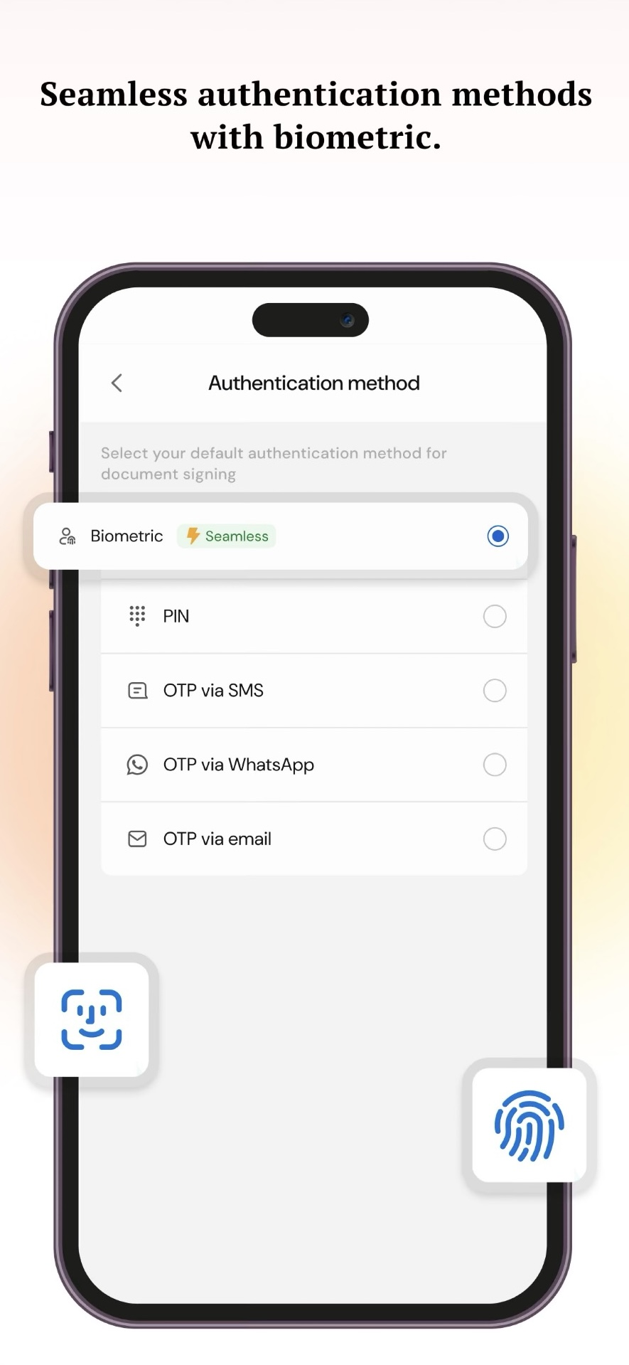 Privy screen showing multiple authentication methods